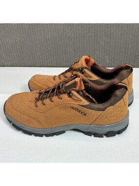 Outdoor Brand Men's Brown Faux Suede LaceUp LowTop Sneakers Size 13 Hiking Shoes